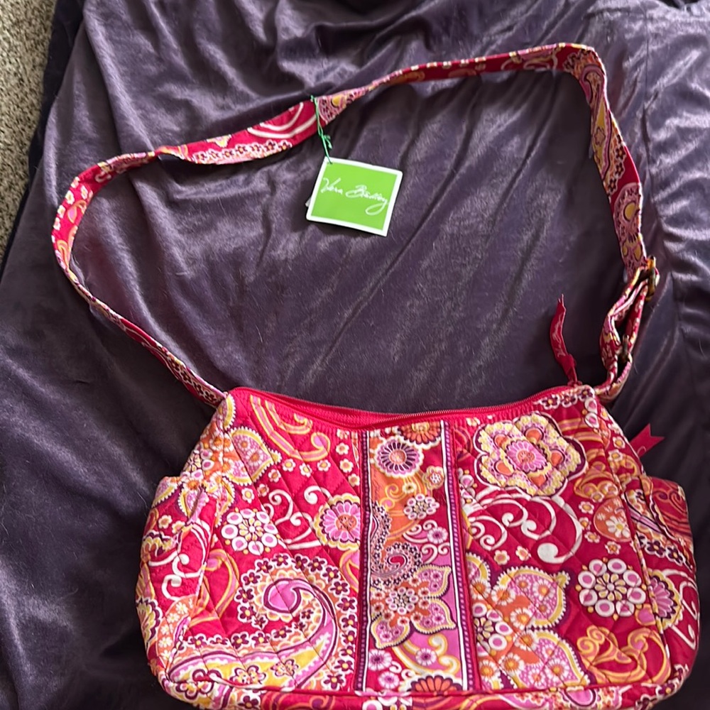 Orange and pink brand new Vera Bradley on the go shoulder bag raspberry fizz